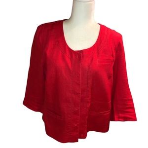 Red linen blazer Size L